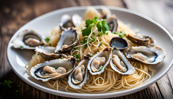 Image illustrating a variety of dishes that pair well with oysters.